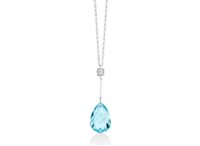 Collana Miluna Donna Gemma Del Cielo in Oro bianco Topazio CLD4217 - CLD4217